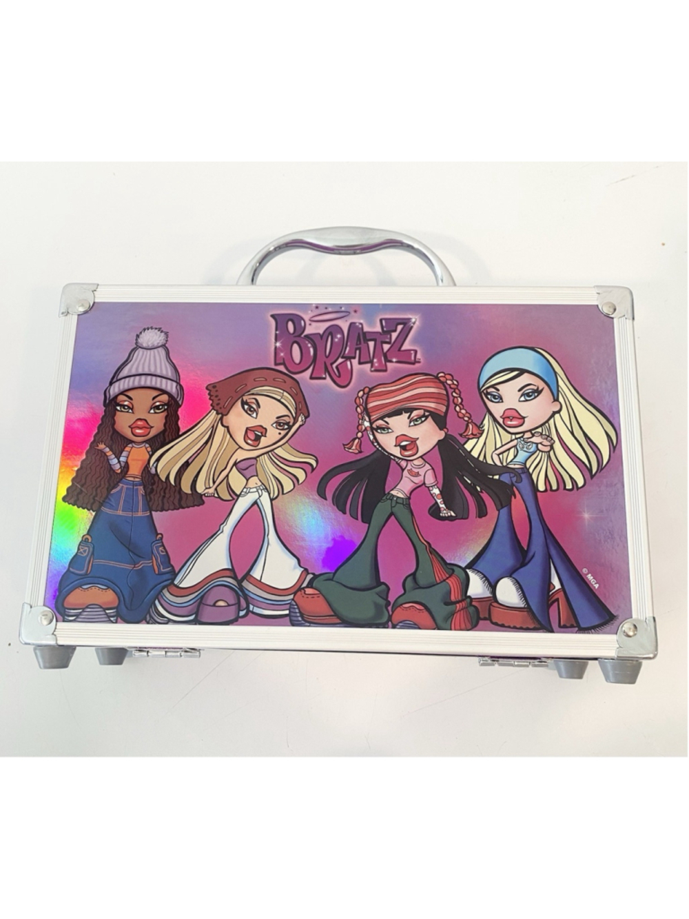 Bratz Townley Girl Makeup Train Case Purple Glitter Vanity Storage Case Only - Picture 2 of 9
